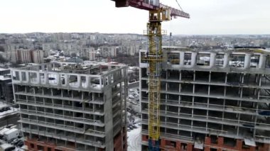 apartment building construction site aerial view