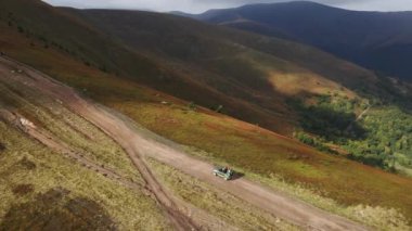 aerial view of off road car at the trail mountains attraction