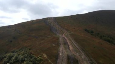 aerial view of off road car at the trail mountains attraction