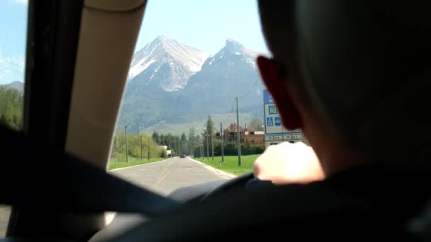 Prowadzenie Samochodu Przez Góry Drogowe Tle Polski Tatry — Wideo stockowe