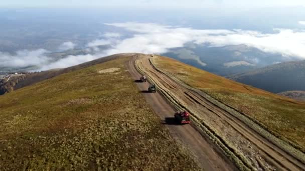 Road Suv Samochód Koncepcja Podróży Górski Krajobraz — Wideo stockowe