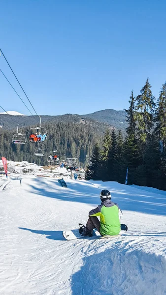 Bukovel Februari 2021 Vinterskidåkning Och Snowboard — Stockfoto