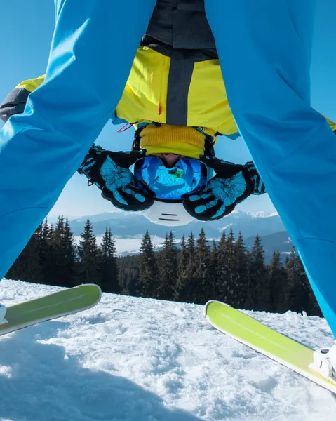 Woman Skier Portrait Ski Top Mountains Winter Vacation — Stock Photo, Image