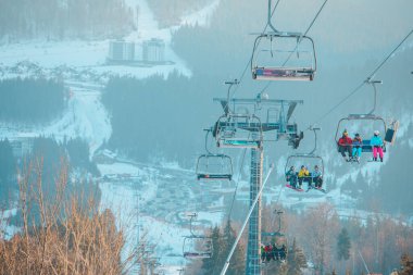 Bukovel, 23 Şubat 2021: kış kayak ve snowboard merkezi