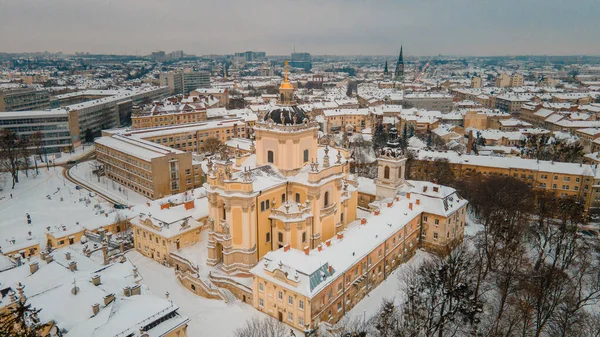 Καθεδρικός Ναός Του Αγίου Γεωργίου Εναέρια Άποψη Χειμώνα — Φωτογραφία Αρχείου