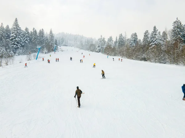 Panoramablick Auf Die Skipiste Wintersaison — Stockfoto