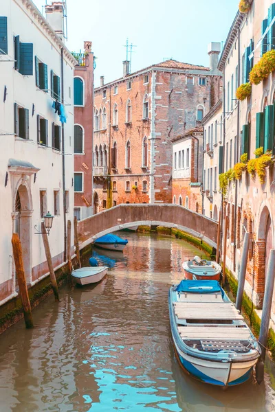 Вид Місто Венеції Гранд Канал Човнами Літній Час — стокове фото