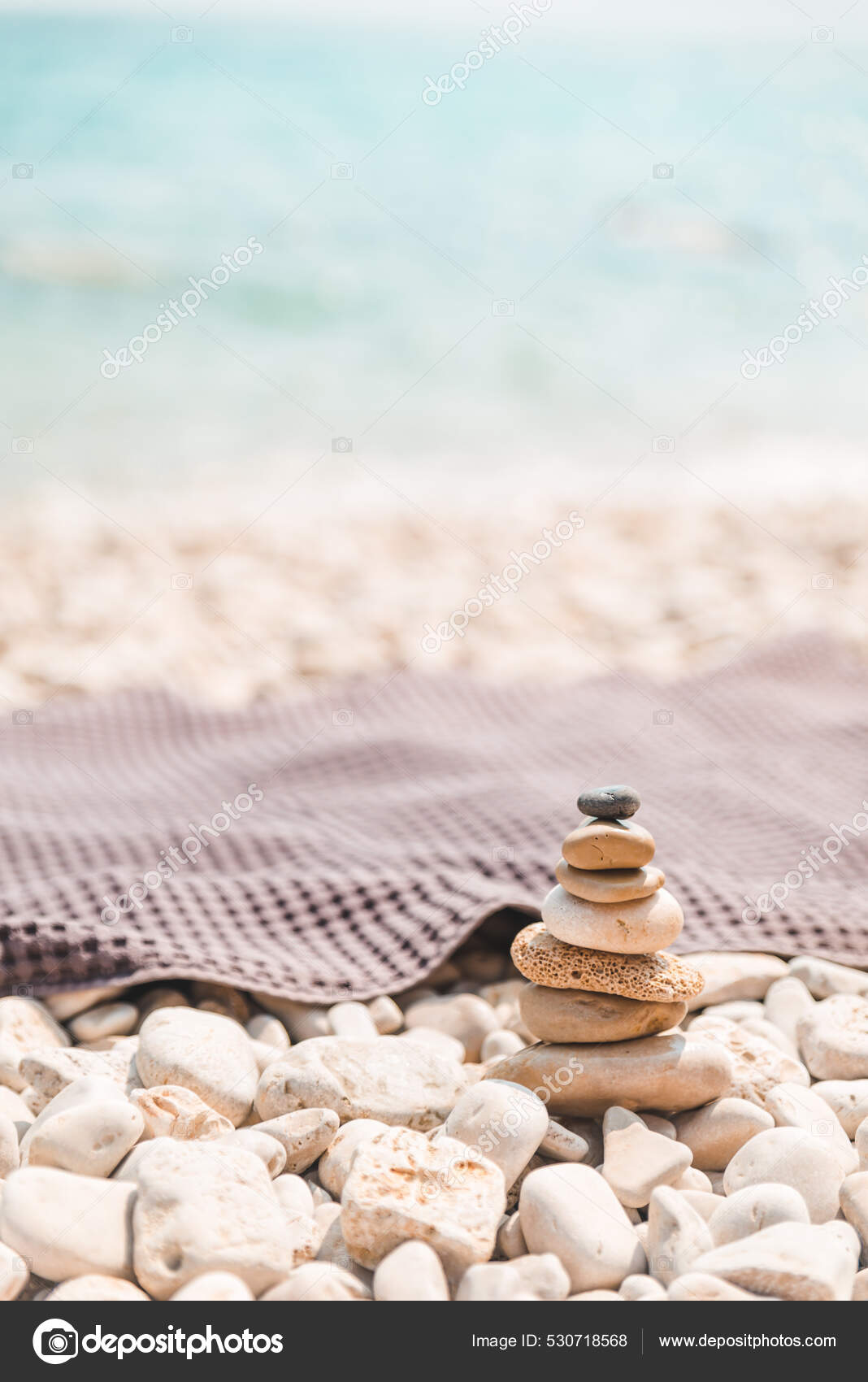 Rocks Balance Sea Beach Copy Space Summer Time — Stock Photo © Vera ...