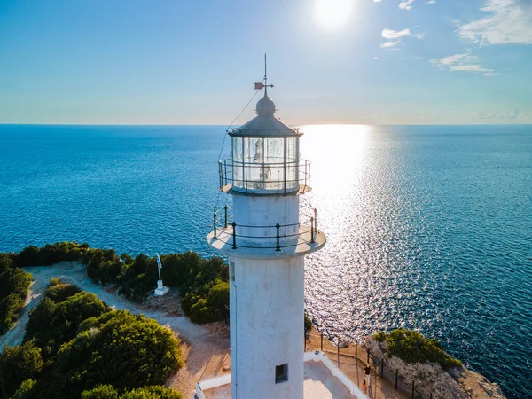 Yunanistan Deniz Feneri Seyahatlerinin Hava Manzarası — Stok fotoğraf