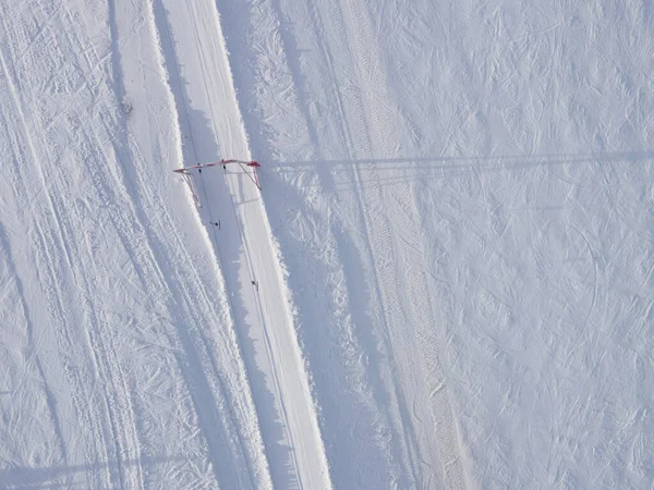 高架滑雪升降副空间俯视图 — 图库照片