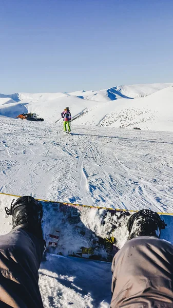 冬季高山滑雪板景观极限运动 — 图库照片