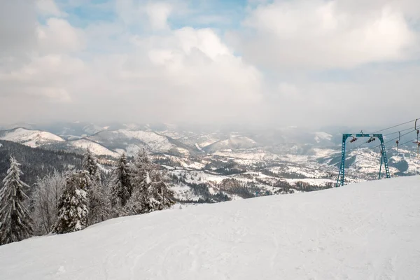 Paysage Panorama Station Ski Trostyan Ukraine Montagnes Carpates — Photo