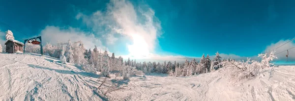 View Snowed Ukrainian Carpathian Mountains Copy Space — Stock Photo, Image