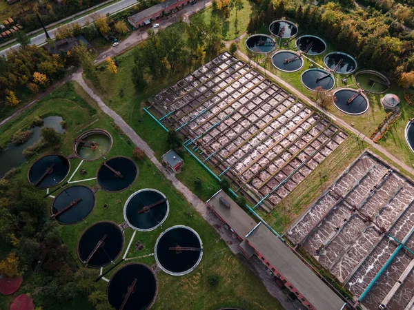 Luftaufnahme Der Stadt Wasser Sauber System Kopieren Raum — Stockfoto