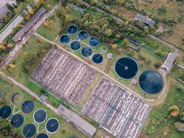 Luftaufnahme Der Stadt Wasser Sauber System Kopieren Raum — Stockfoto