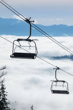 Karpat Bukovel dağ kayak merkezi Ukrayna manzarası