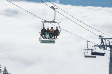 Karpat Bukovel dağ kayak merkezi Ukrayna manzarası