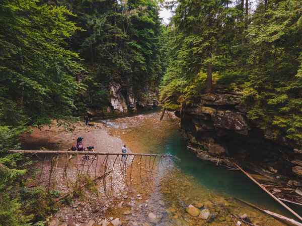 small river in ukrainian carpathian