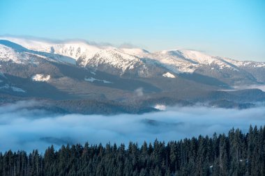 Kış manzarası Ukrayna Karpatlar bukovel