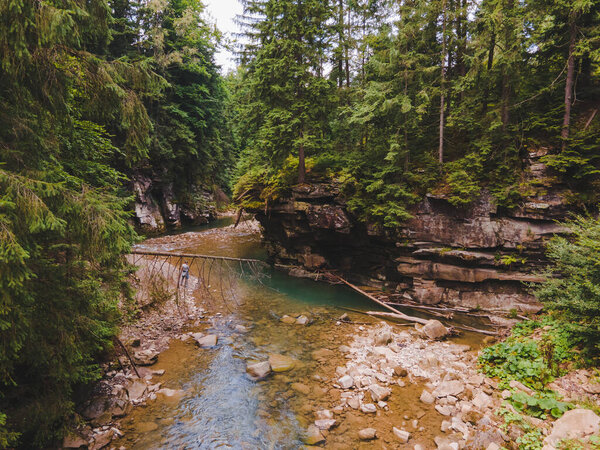 small river in ukrainian carpathian mountains