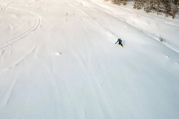 Över Snowboard Vid Skidbacke Kopia Utrymme Snålskjuts — Stockfoto