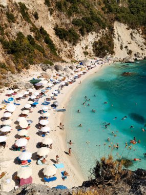 Lefkada adası yaz tatilinde Yunanistan 'da