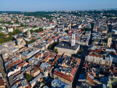 Ukrayna 'nın Lviv şehrinin havadan görünüşü