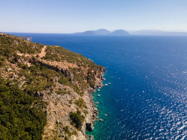 Vista Aérea Del Paisaje Isla Lefkada Grecia —  Fotos de Stock