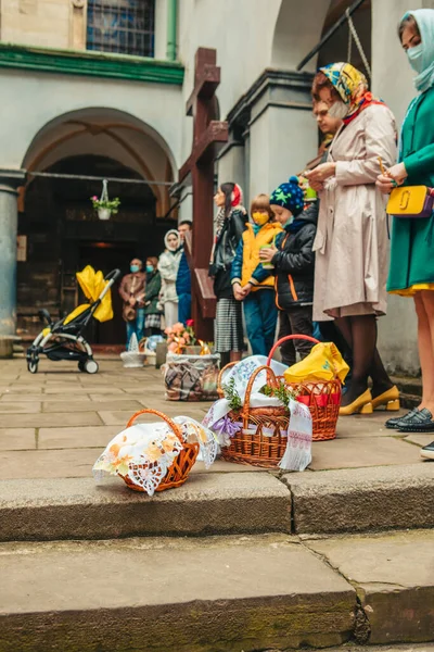 Lviv Ukrajna Május 2021 Húsvét Ünnep Kosár — Stock Fotó