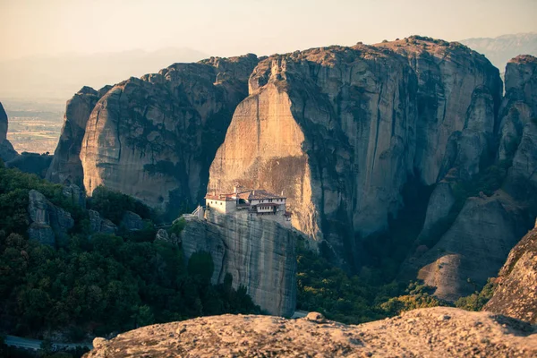 Przełomowy Klasztor Meteorów Szczycie Gór Tesalii Grecja — Zdjęcie stockowe