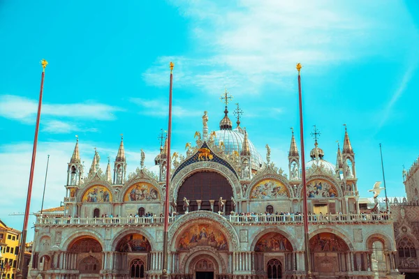 Widok Dekoracji Bazyliki San Marco Italy Wenecja — Zdjęcie stockowe