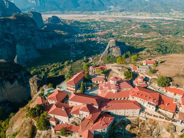 Meteora Kloster Antenn Utsikt Thessalien Berg Grekland Sommar — Stockfoto