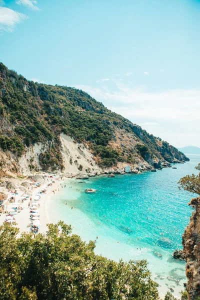 Piękna Plaża Wyspy Lefkada Grecja Lato — Zdjęcie stockowe