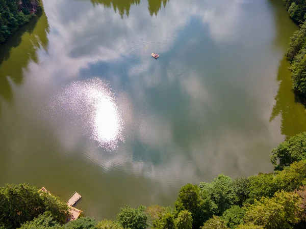 Letecký Pohled Jezero Synevyr Ukrajinských Karpatských Horách Kopírovat Prostor — Stock fotografie