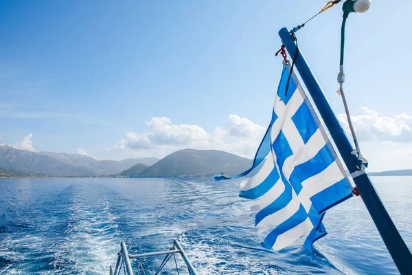 Uitzicht Vanaf Zee Boot Lefkada Eiland Griekenland Zomer Vakantie Griekenland — Stockfoto
