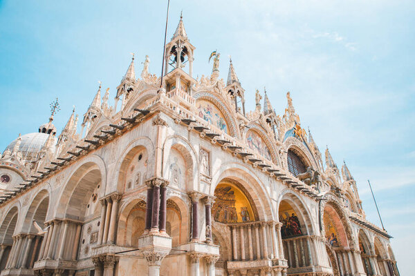 view of decoration of basilica di san marco italy venice