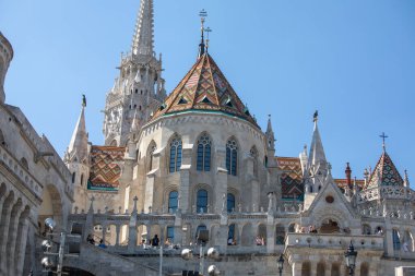Budapeşte balıkçı kalesi turistik bölge kopya alanı manzarası
