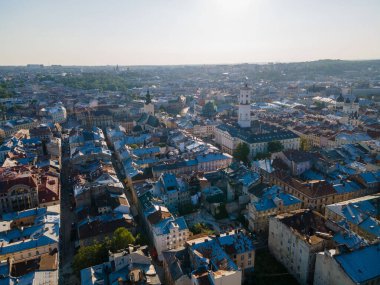 Ukrayna 'nın Lviv şehrinin havadan görünüşü