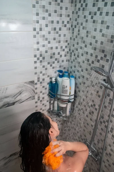 Woman Shower Skin Care Copy Space — Fotografia de Stock