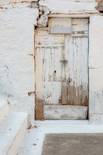 Old White Wooden Rustic Door — Stock Photo, Image