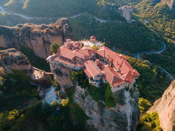 Meteora Klášter Letecký Pohled Thesálie Hory Řecko Léto — Stock fotografie