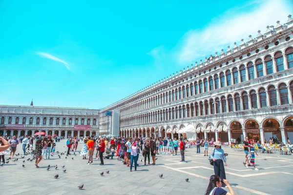 Olaszország Velence Május 2019 Emberek Séta Híres Város Tér Nyári — Stock Fotó