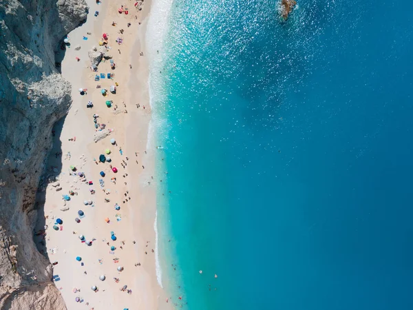 Aerial View Porto Katsiki Beach Lefkada Island Greece — Stock Photo, Image