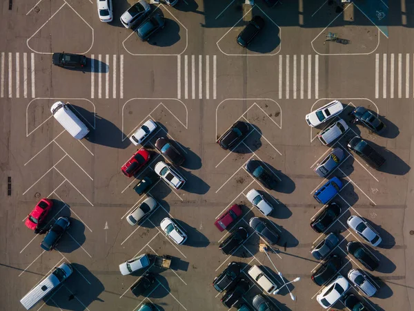 overhead view of car parking slots copy space