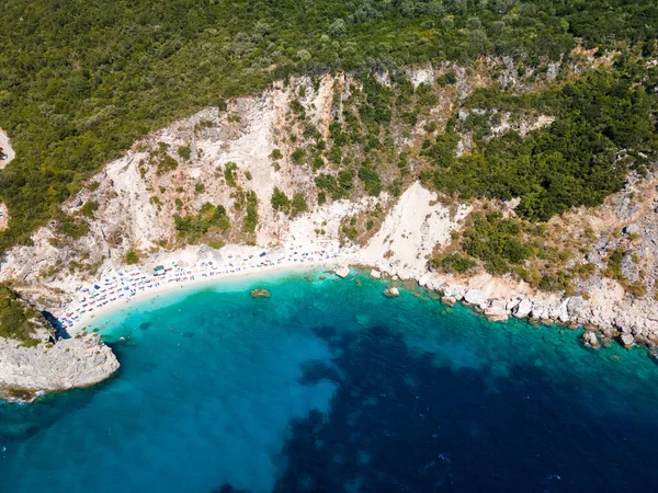 Letecký Pohled Levicovou Ostrovní Krajinu Řecko — Stock fotografie