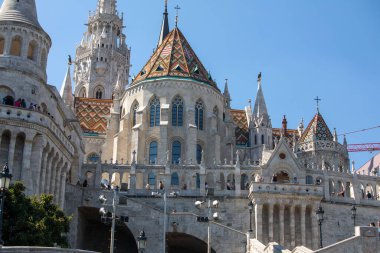 Budapeşte balıkçı kalesi turistik bölge kopya alanı manzarası