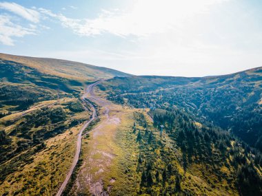 Carpathian dağlarının manzara aralığı kopya uzay yaz zamanı dragobrat ukraine