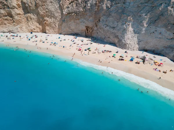 Antik Kilátás Porto Katsiki Strand Lefkada Sziget Görögország — Stock Fotó