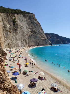 Lefkada adası yaz tatilinde Yunanistan 'da