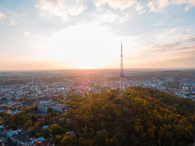 aerial view of autumn Lviv city Ukraine